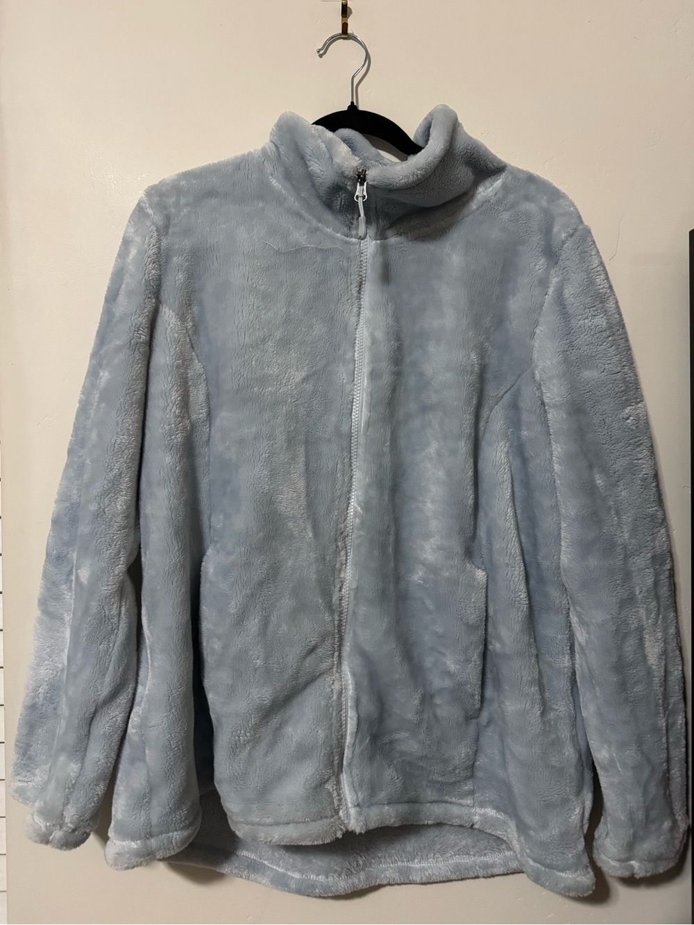 32 Degrees Light Gray Plush Zip Front Jacket